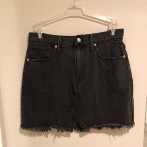 Madewell black denim skirt